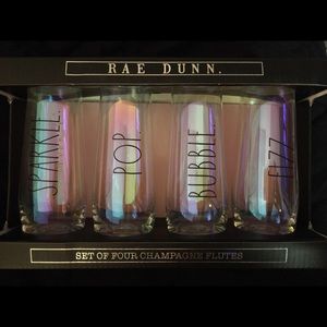 Rae Dunn Stemless Champagne glasses. Set of 4 Brand New in Box